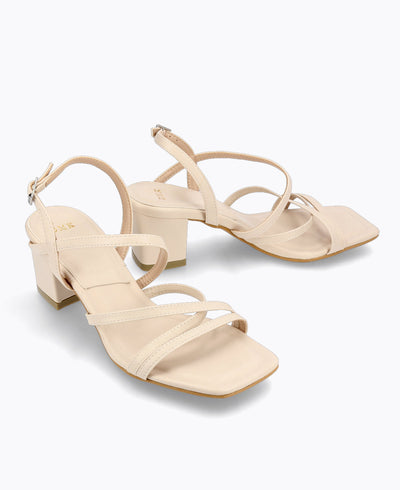 Athena Strappy Heel Sandals - Beige