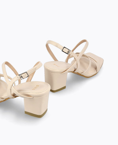 Athena Strappy Heel Sandals - Beige