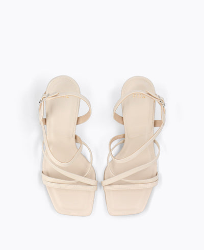 Athena Strappy Heel Sandals - Beige