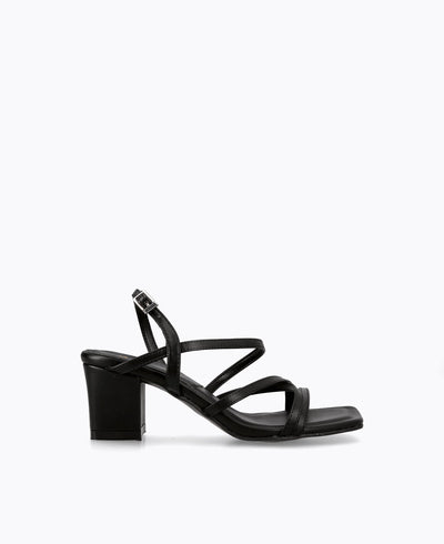 Athena Strappy Heel Sandals - Black