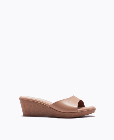 Brooke Wedge Heel Sandals - Nude