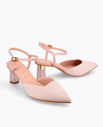 Crystal Clear Confidence Heel Pumps - Nude Pink