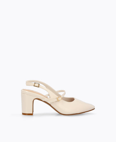 Lena Slingback Mary Janes - Beige