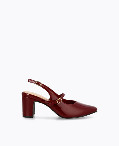 Lena Slingback Mary Janes - Maroon