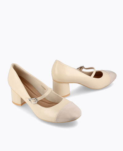 Clarice Mary Janes - Beige