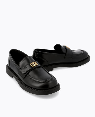 Heidi Platform Loafers - Black