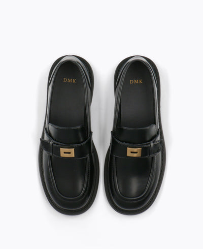 Heidi Platform Loafers - Black