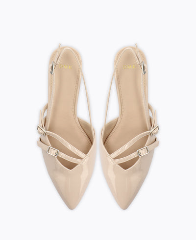 Adelia Slingback Heel Pumps - Beige