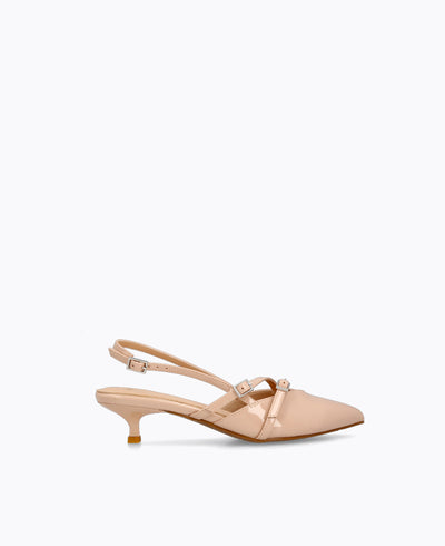 Adelia Slingback Heel Pumps - Nude