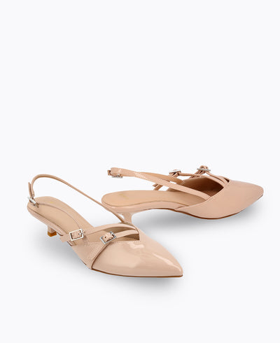 Adelia Slingback Heel Pumps - Nude