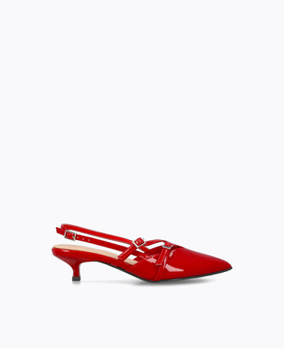 Adelia Slingback Heel Pumps - Red