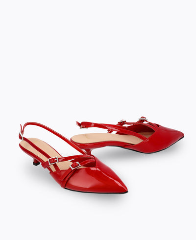 Adelia Slingback Heel Pumps - Red