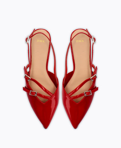 Adelia Slingback Heel Pumps - Red