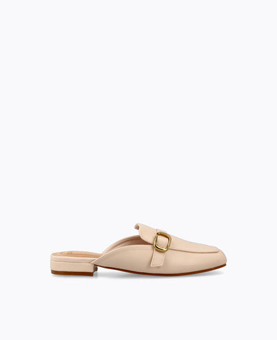 Sonya Mule Loafers - Beige