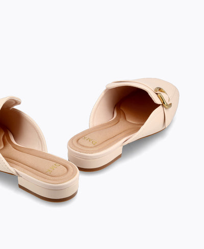 Sonya Mule Loafers - Beige