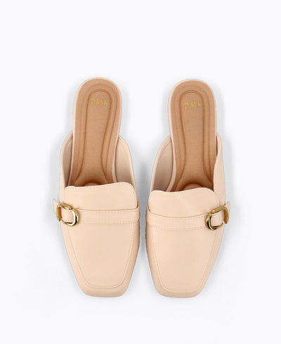 Sonya Mule Loafers - Beige