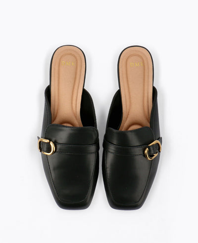 Sonya Mule Loafers - Black