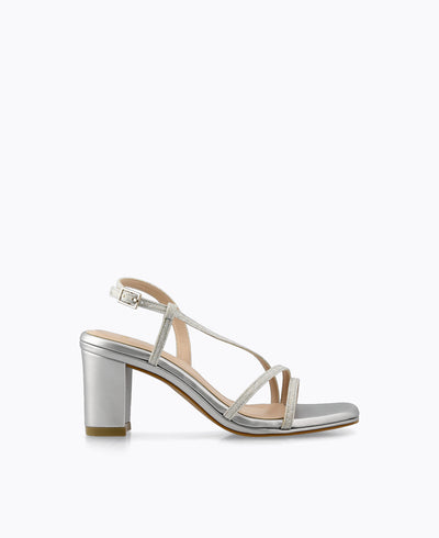 Celeste Heel Sandals - Silver