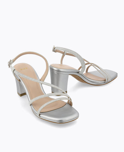 Celeste Heel Sandals - Silver