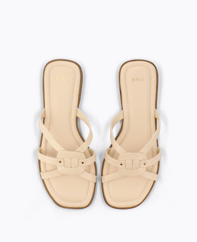 Blake Flat Sandals - Beige