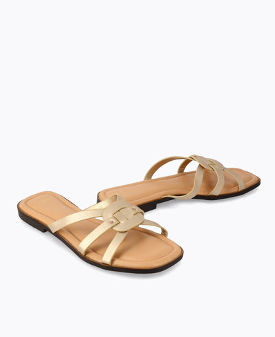 Blake Flat Sandals - Gold