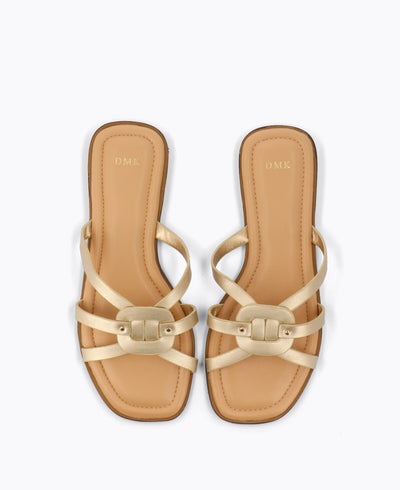 Blake Flat Sandals - Gold