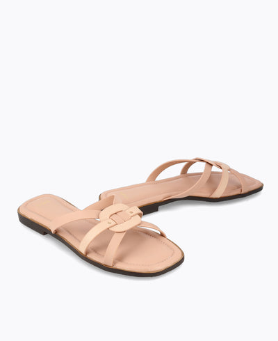 Blake Flat Sandals - Nude