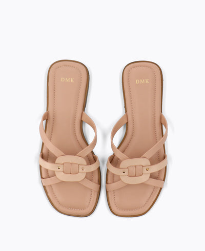 Blake Flat Sandals - Nude