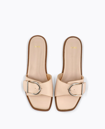 Lydia Flat Sandals - Beige