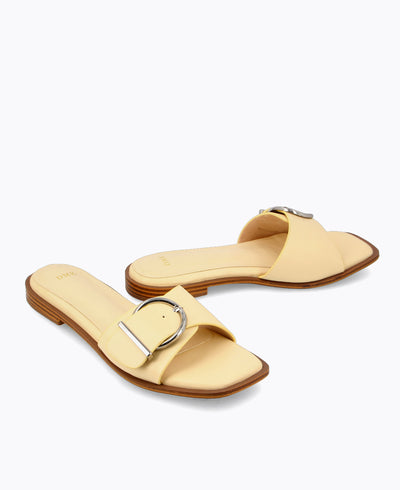 Lydia Flat Sandals - Yellow