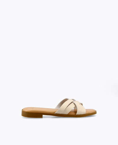 Andy Flat Sandals - Beige