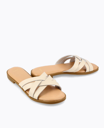 Andy Flat Sandals - Beige