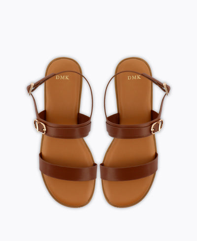 Hannah Flat Sandals - Brown