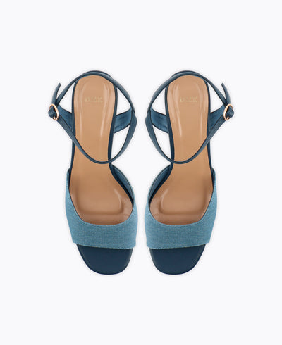 Suki Platform Heel Sandals - Blue