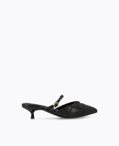 Esther Bow Heel Pumps - Black