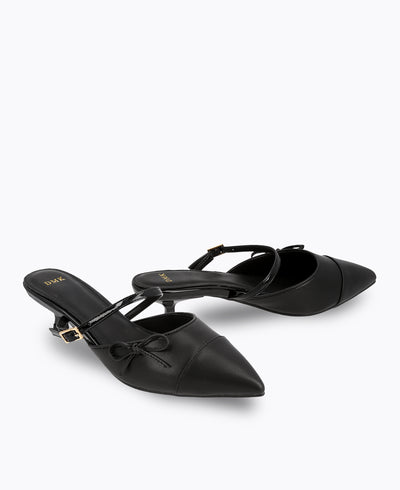 Esther Bow Heel Pumps - Black