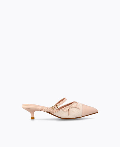 Esther Bow Heel Pumps - Pink