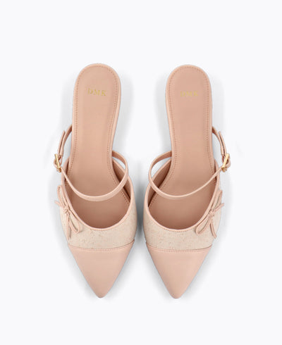 Esther Bow Heel Pumps - Pink