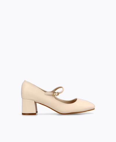 Dainty Delight Mary Janes - Matte Beige