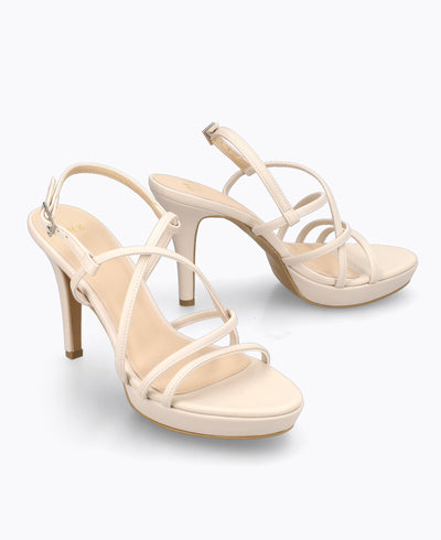 Beatrice Strappy Heel Sandals - Beige