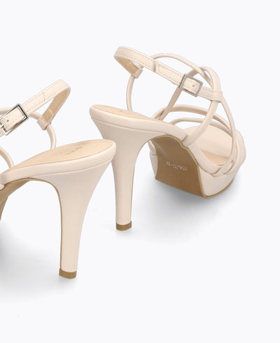 Beatrice Strappy Heel Sandals - Beige