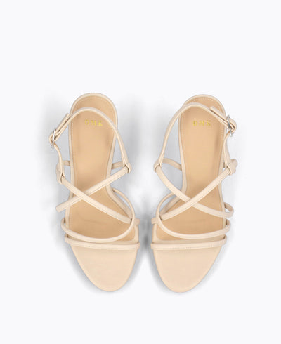 Beatrice Strappy Heel Sandals - Beige