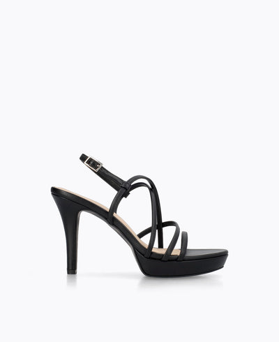 Beatrice Strappy Heel Sandals - Black