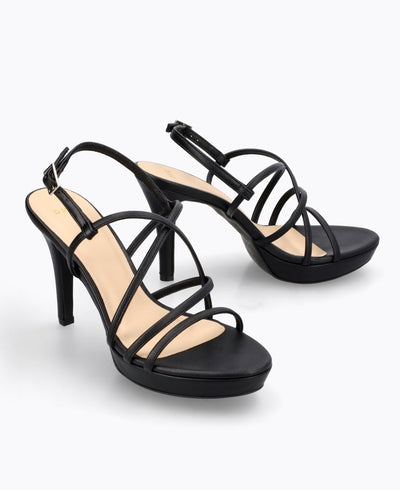 Beatrice Strappy Heel Sandals - Black