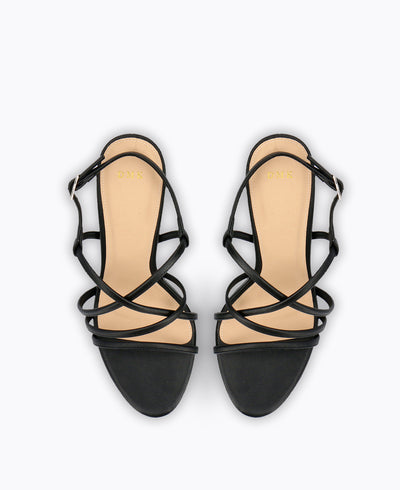 Beatrice Strappy Heel Sandals - Black