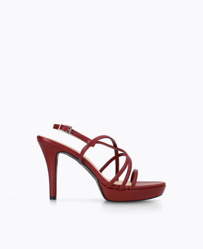 Beatrice Strappy Heel Sandals - Maroon