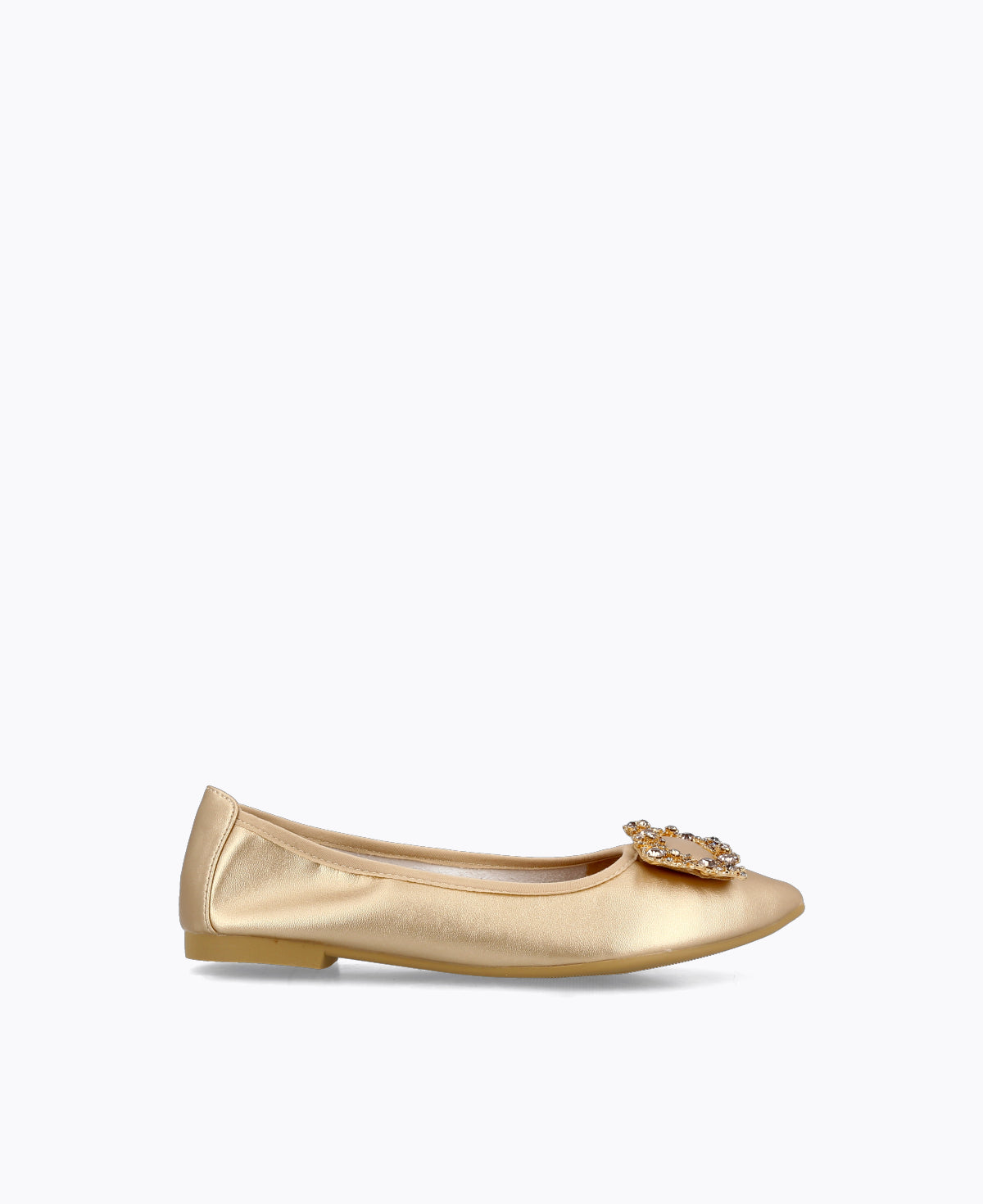 Gold pumps flat best sale