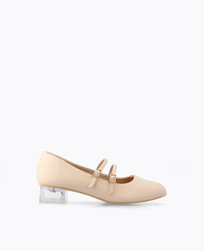 Carrie Mary Janes - Matte Beige