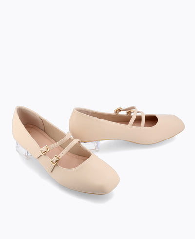 Carrie Mary Janes - Matte Beige