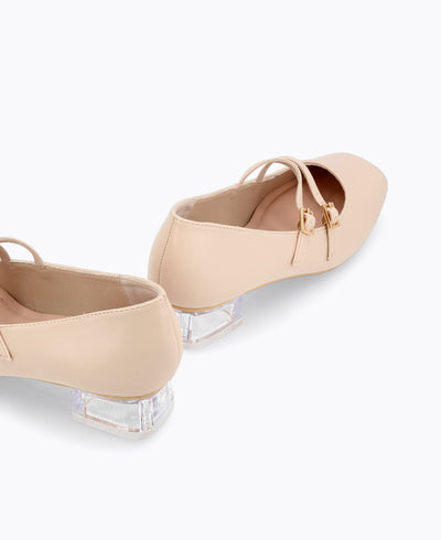 Carrie Mary Janes - Matte Beige